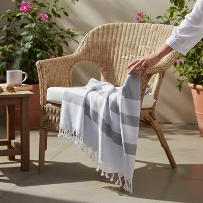 Soho Peshtemal White - Taupe