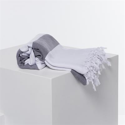 Soho Throw White - Dark Grey