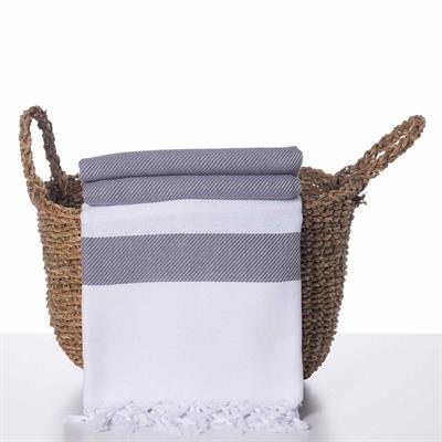 Soho Throw White - Dark Grey