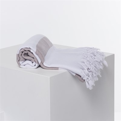 Soho Throw White - Taupe