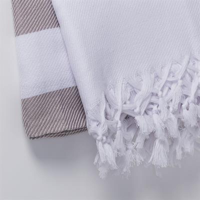 Soho Throw White - Taupe