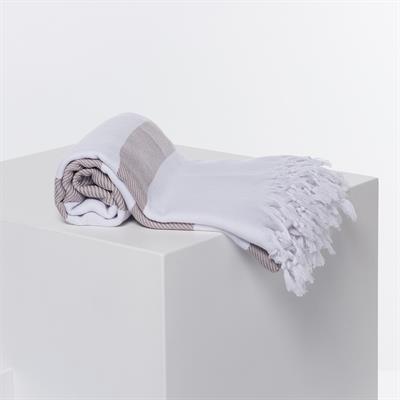 Soho Throw White - Taupe
