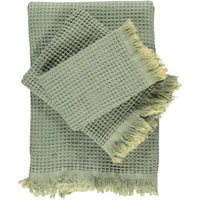 Stone Waffle Throw Almond Green