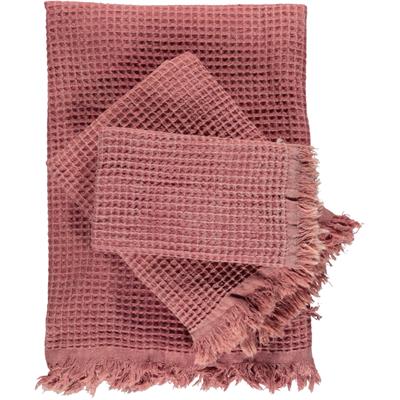 Stone Waffle Throw Dusty Rose