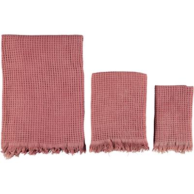 Stone Waffle Throw Dusty Rose