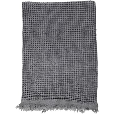 Stone Waffle Throw Dark Grey
