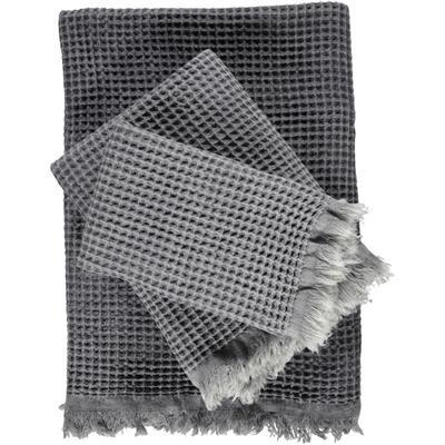 Stone Waffle Throw Dark Grey
