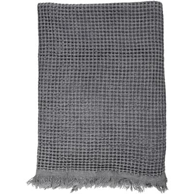 Stone Waffle Throw Dark Grey