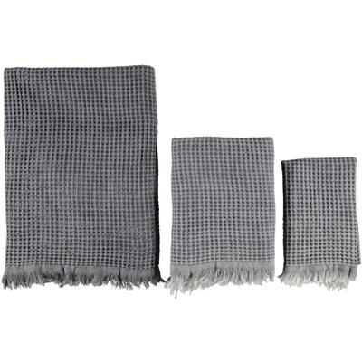 Stone Waffle Throw Dark Grey