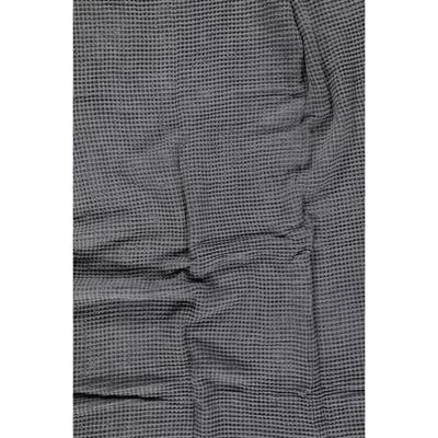 Stone Waffle Throw Dark Grey