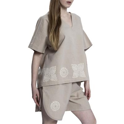 Stone Printed Blouse Taupe