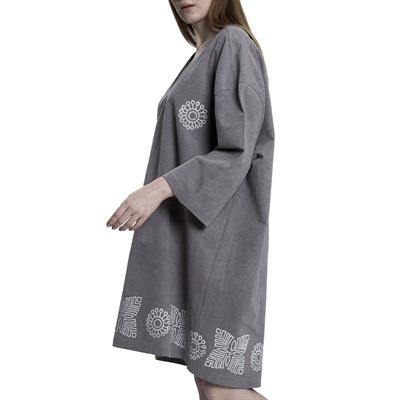Stone Printed Dress Dark Grey