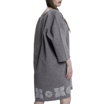 Stone Printed Dress Dark Grey
