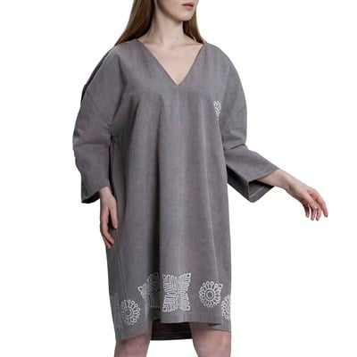 Stone Printed Dress Dark Grey