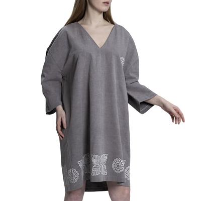 Stone Printed Dress Dark Grey