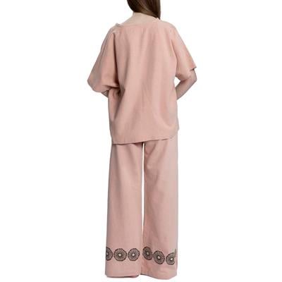 Stone Printed Trousers Rose Pink