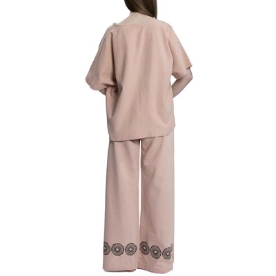 Stone Printed Trousers Rose Pink