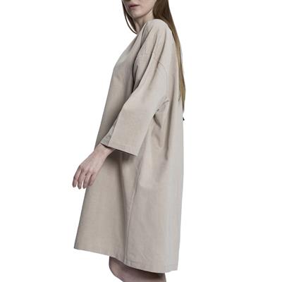 Stone Print Tasseled Dress Taupe