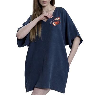 Stone Sultan V Neck w. Hand Beaded Tunic Navy