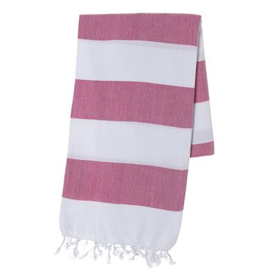 Tenedos Peshtemal White - Fuchsia