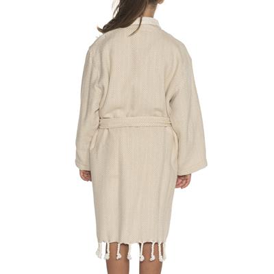 Zigzag Kids Bathrobe Beige