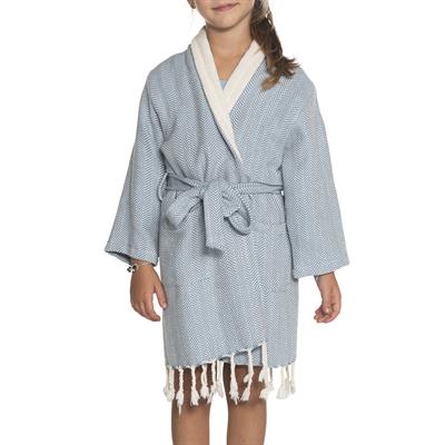 Zigzag Kids Bathrobe Air Blue