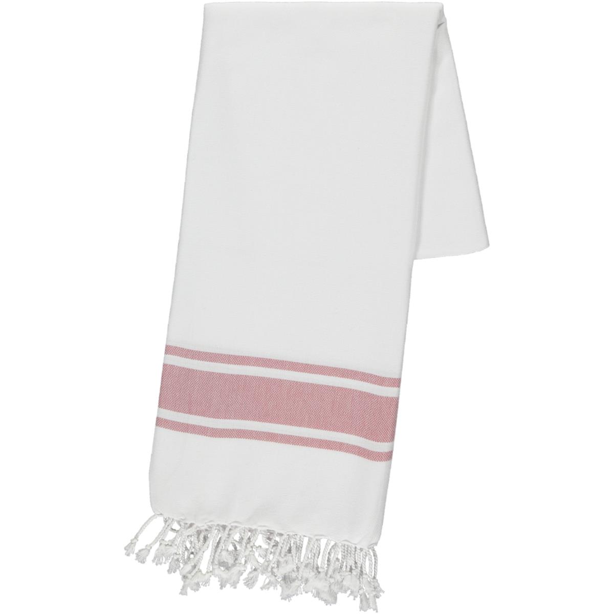 Arya Peshtemal White - Dusty Rose