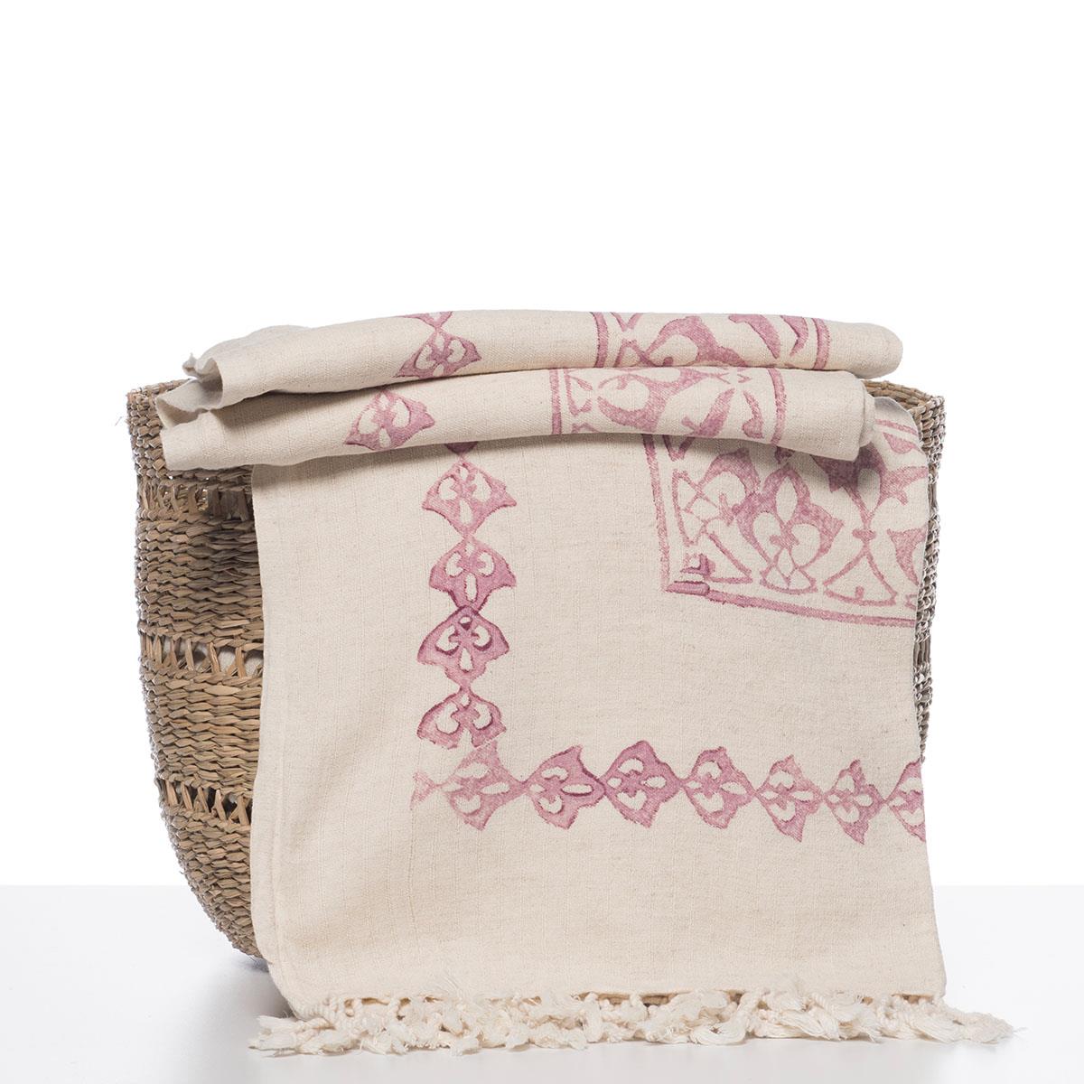 Ayana Throw Natural - Dusty Rose