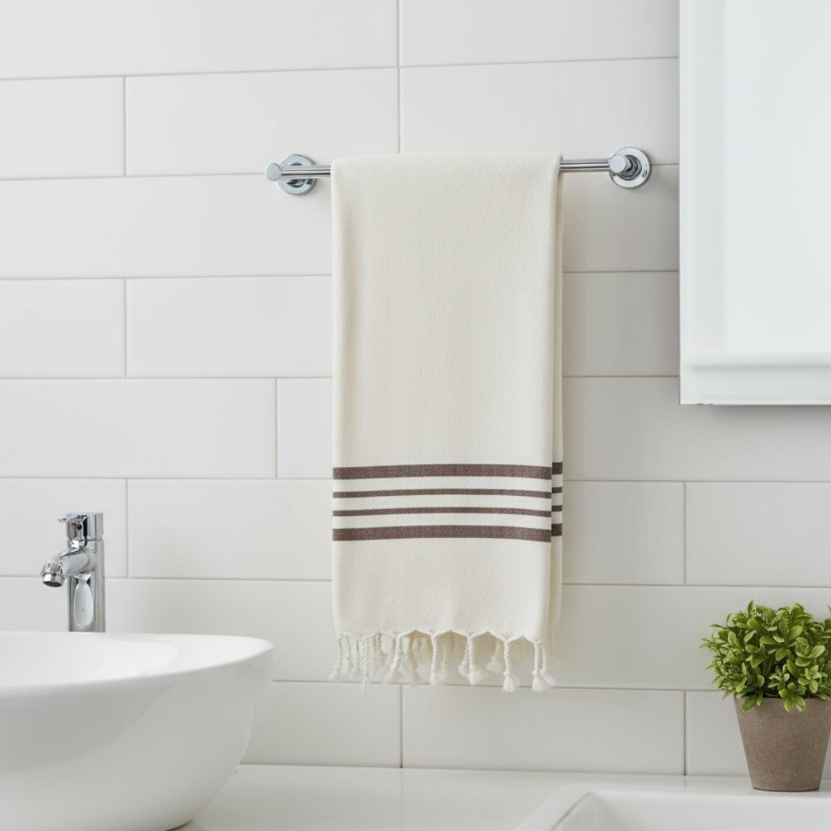 Bath & Beach Towel Krem Sultan Peshtemal Natural - Brown