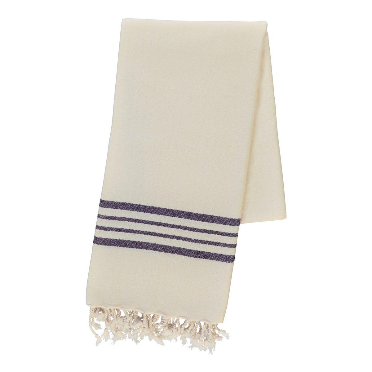 Bath & Beach Towel Krem Sultan Peştemal Ham - Koyu Mor