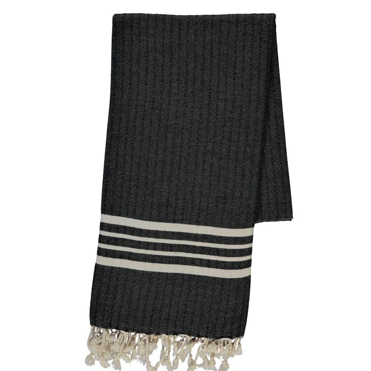Bath & Beach Towel Krem Sultan Peshtemal Black