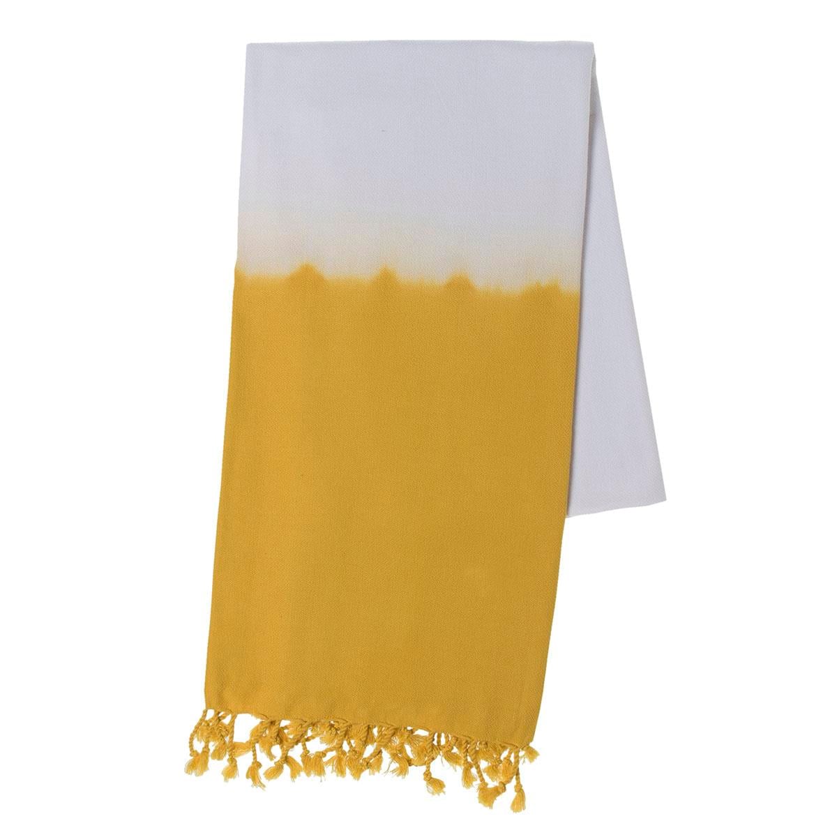 Tie Dye Peshtemal White - Yellow
