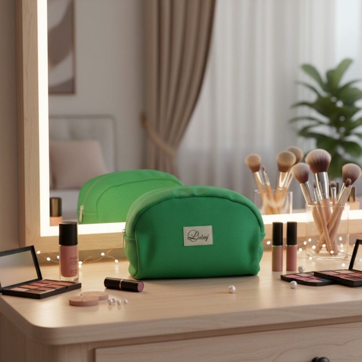Make Up Bag Green Bee