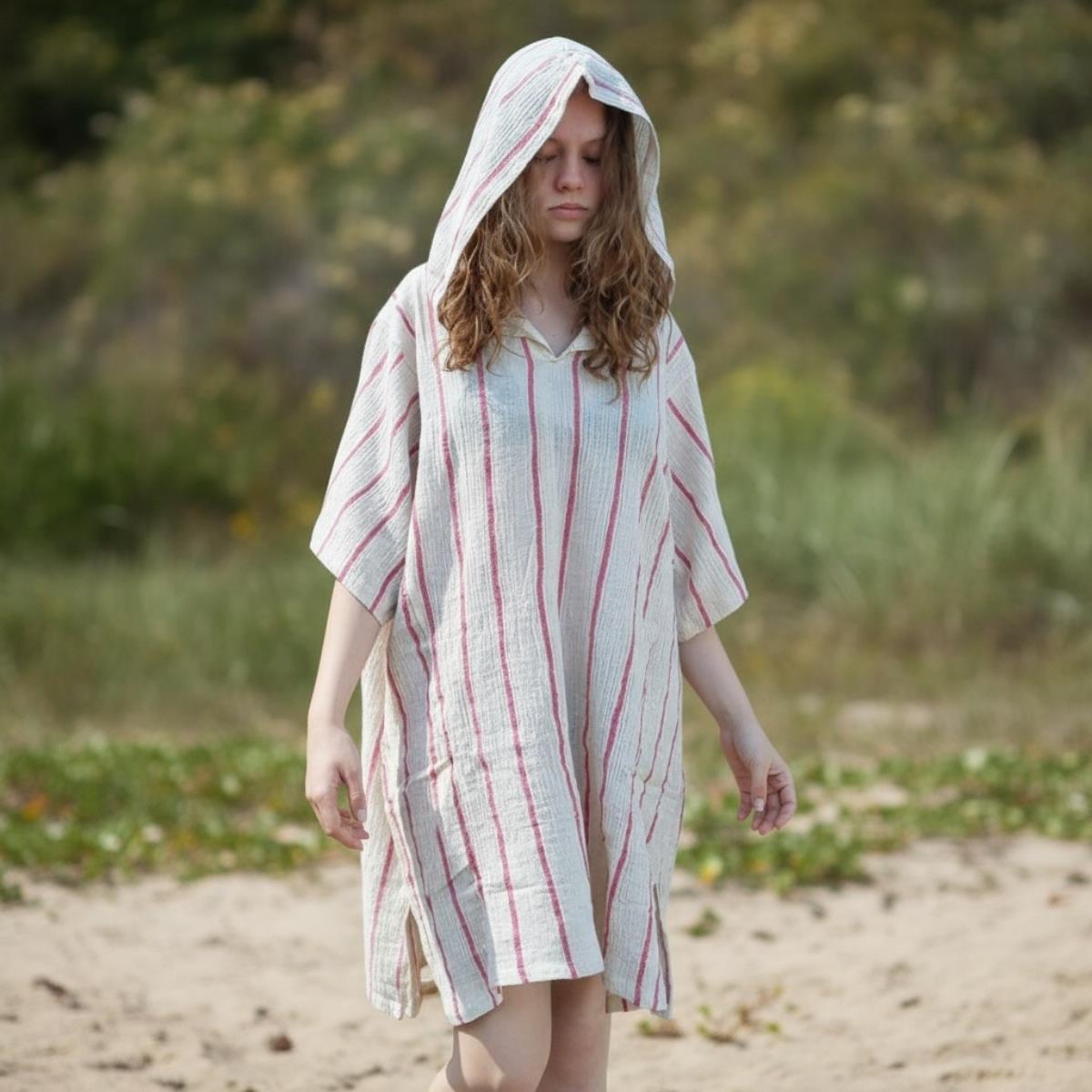 Denis With Hood Tunic Fuchsia