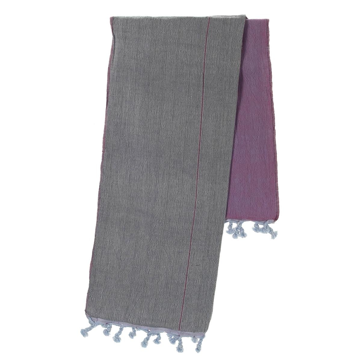 Double Peshtemal Dark Grey - Light Purple - Blue
