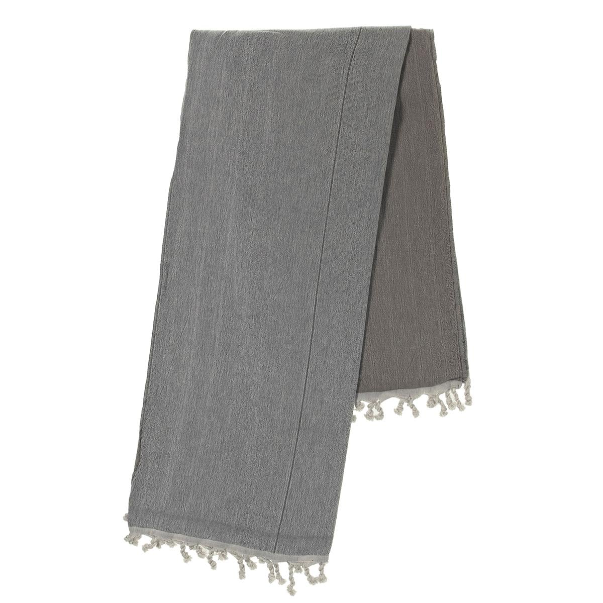 Double Peshtemal Dark Grey - Navy