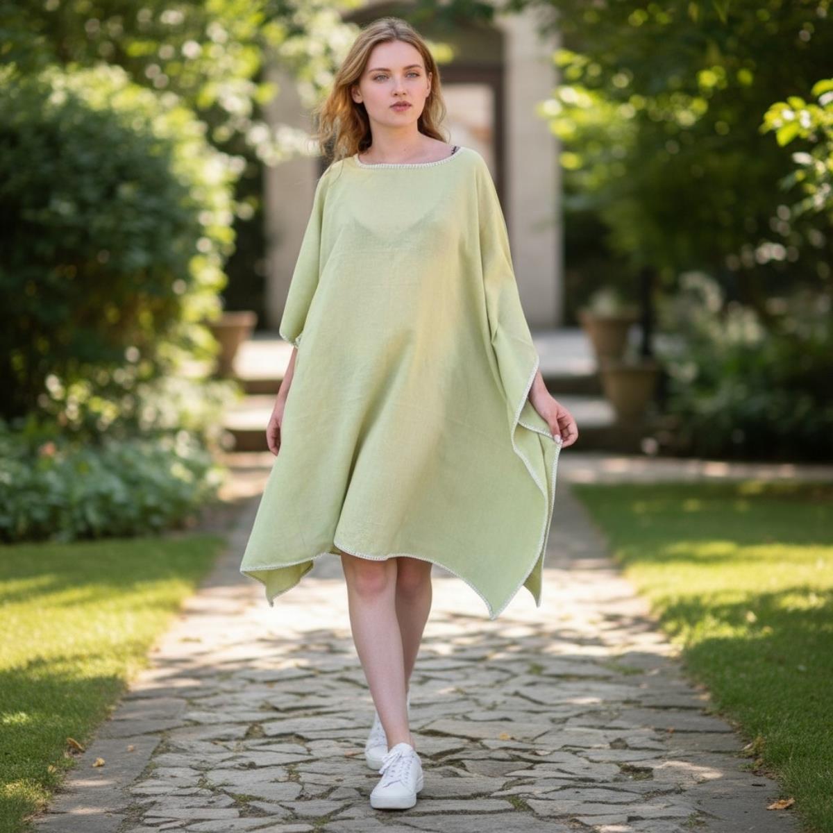 Simple Stitched Tunic Green