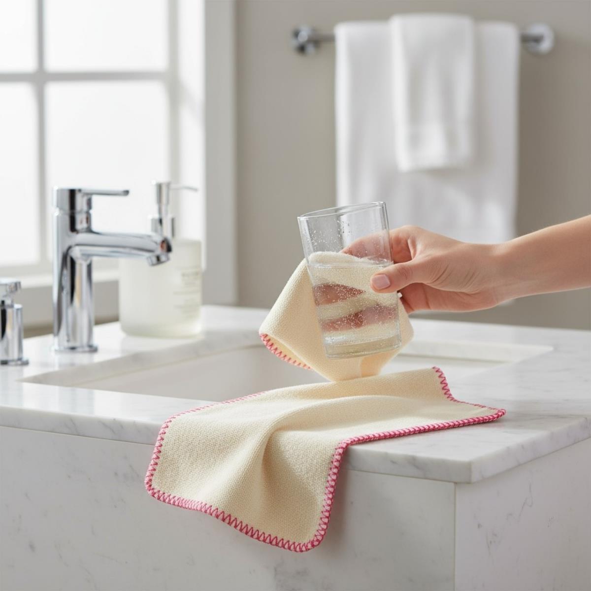Hand Towel Stitched Peshkir Natural - Fuchsia