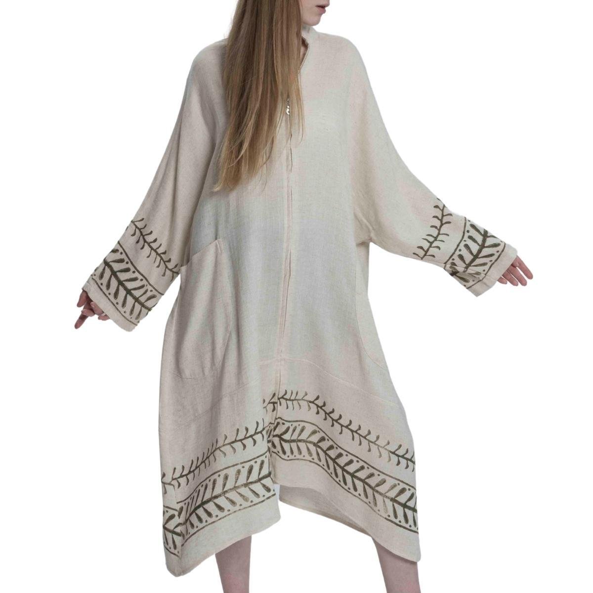 Gazel Caftan Natural - Khaki