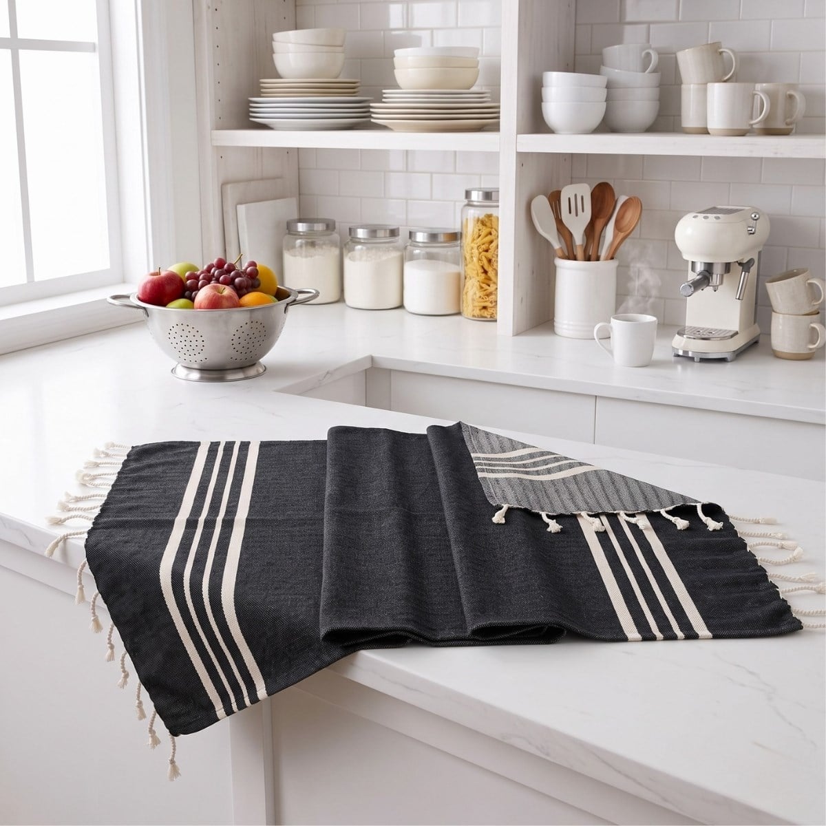 Hand Towel Krem Sultan Peshkir Black