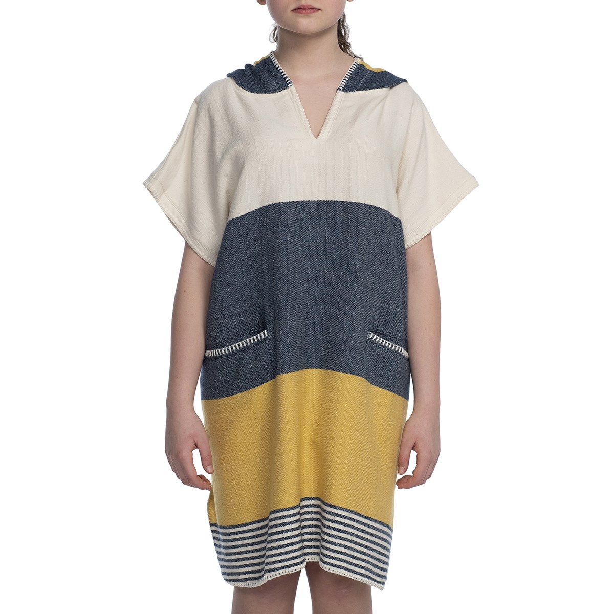 Twin Sultan Poncho Navy - Yellow - Natural