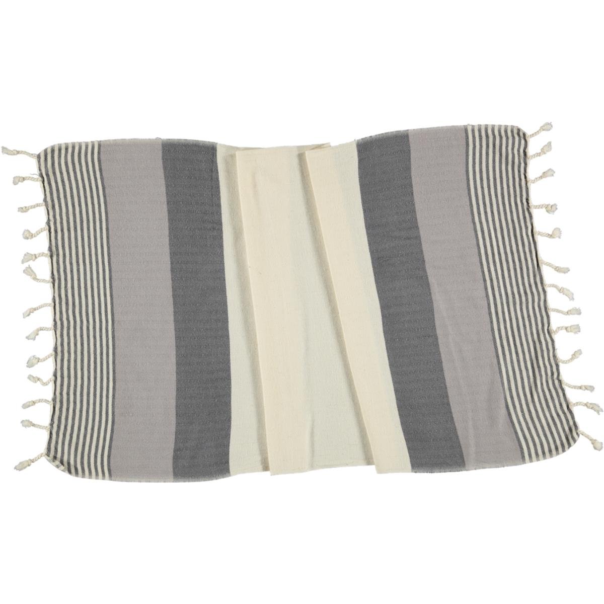 Twin Sultan Peshkir Dark Grey - Light Grey - Natural