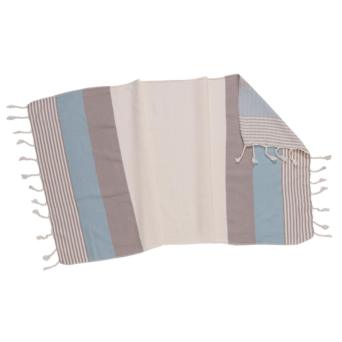 Twin Sultan Peshkir Taupe - Light Blue - Natural