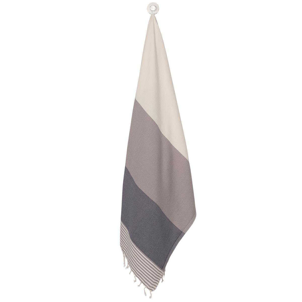 Twin Sultan Peshtemal Light Grey - Dark Grey - Natural