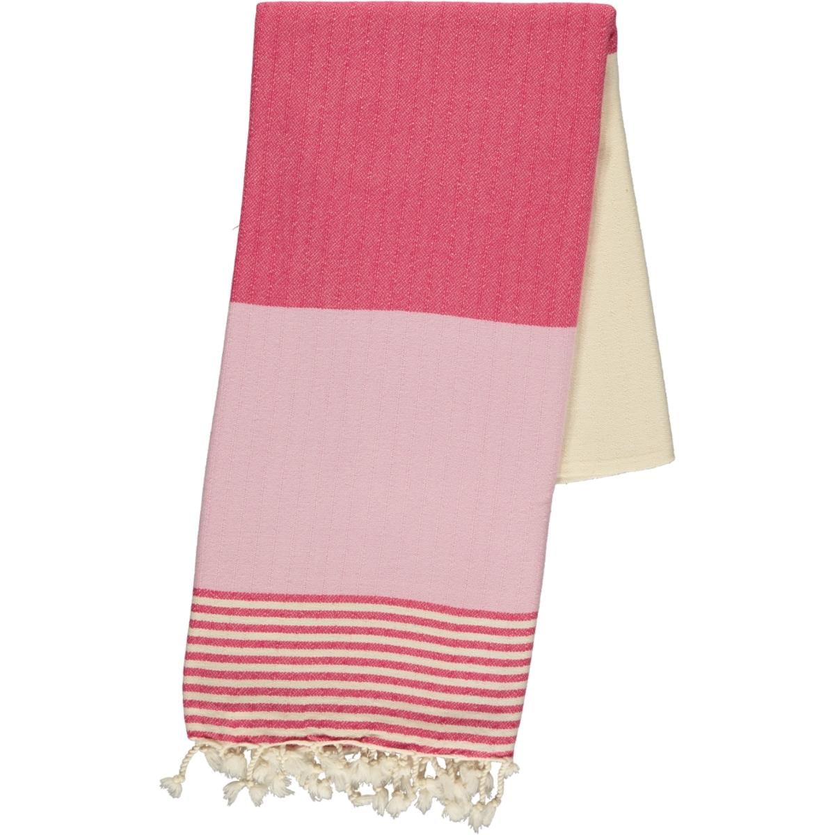 Twin Sultan Peshtemal Fuchsia - Rose Pink - Natural