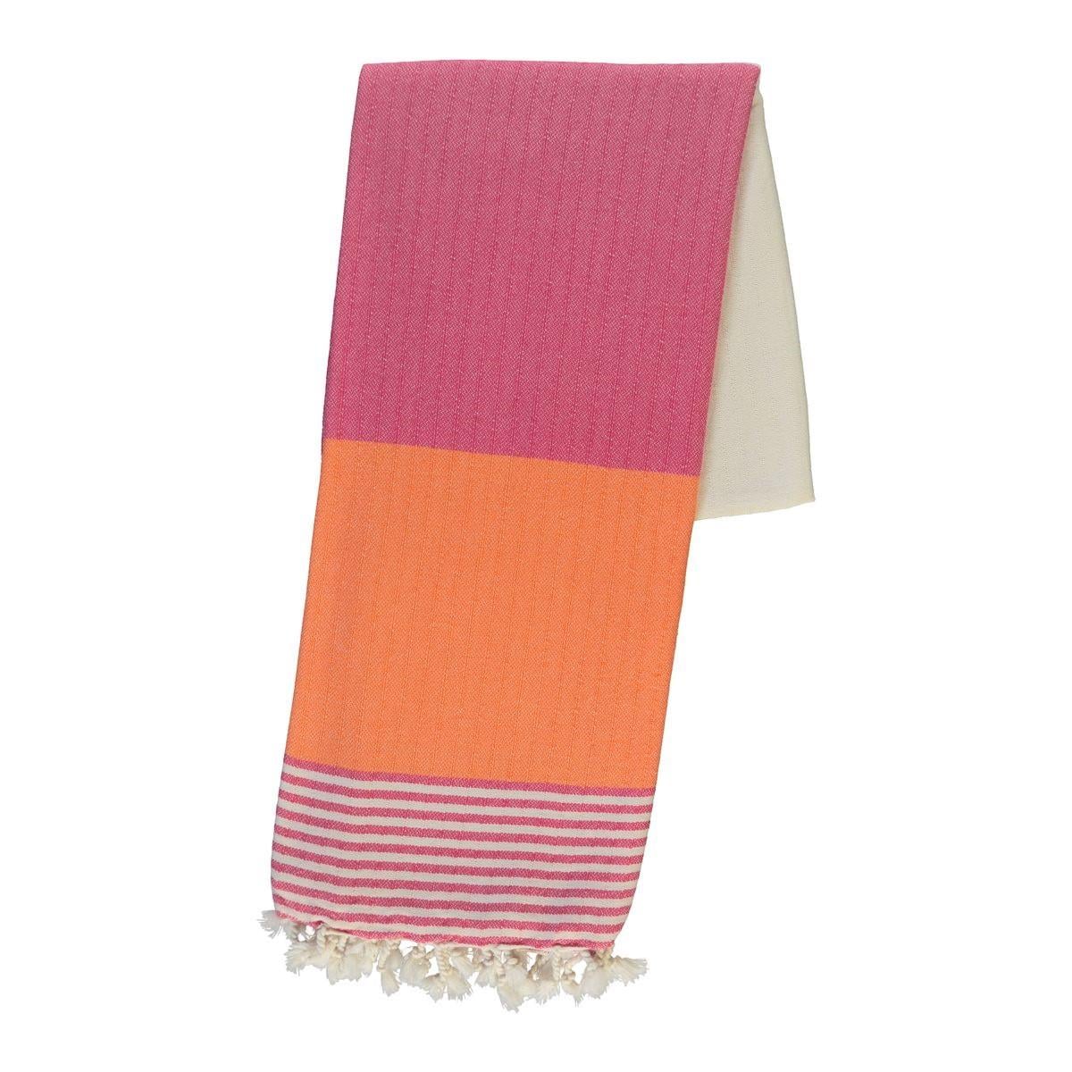 Twin Sultan Peshtemal Fuchsia - Orange - Natural
