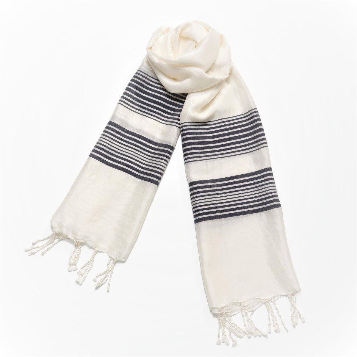 Silk Thin Line Foulard Navy