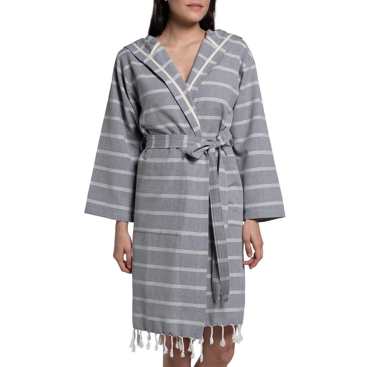 Kokosh Bathrobe with Hood Dark Grey
