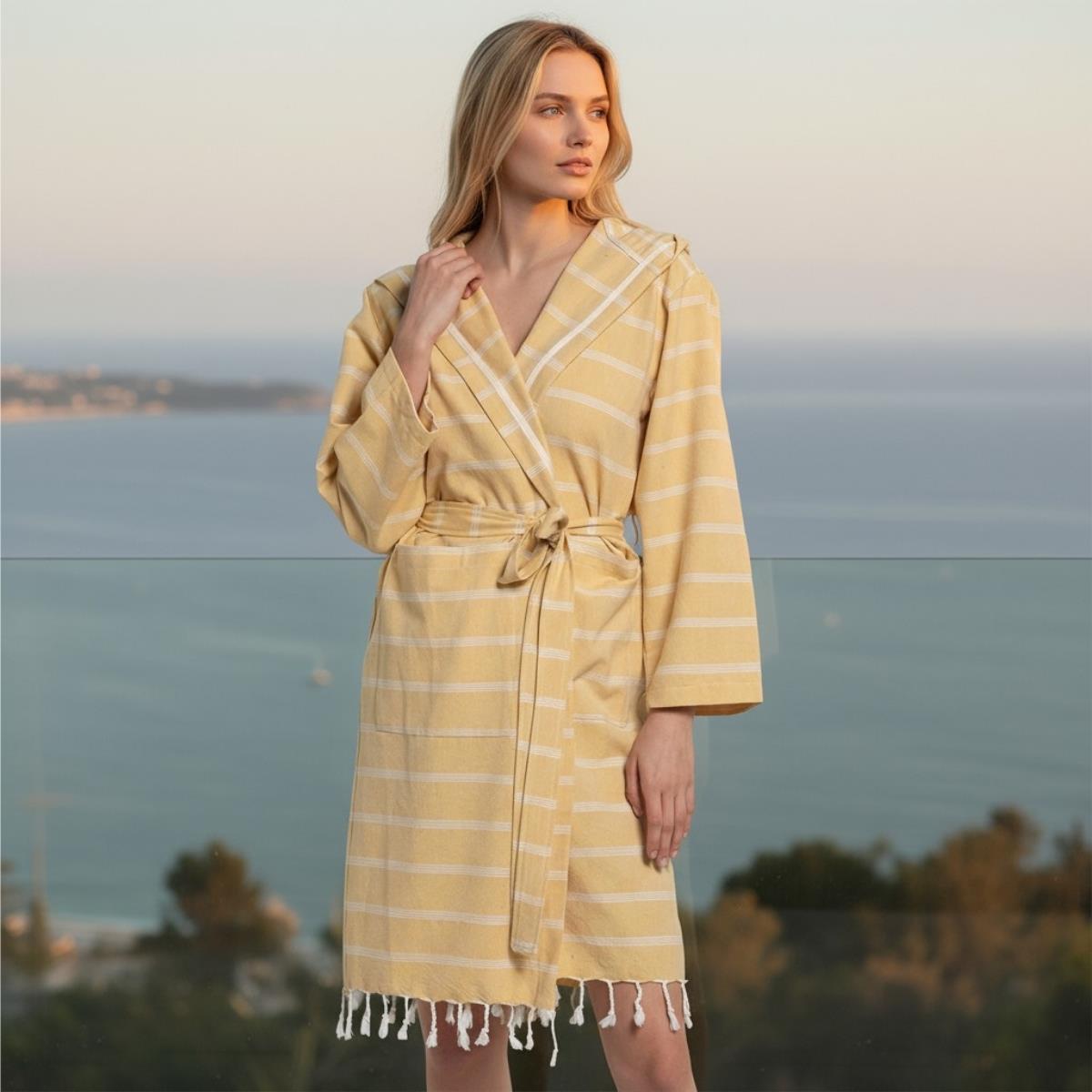 Kokosh Bathrobe with Hood Yellow