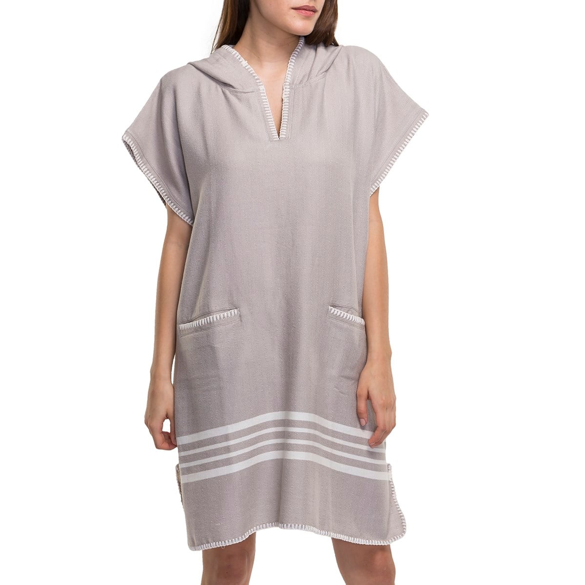Krem Sultan Poncho Light Grey